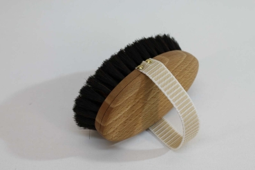 Massagebürste, oval mit Gurtband / Bronze in Rosshaar
